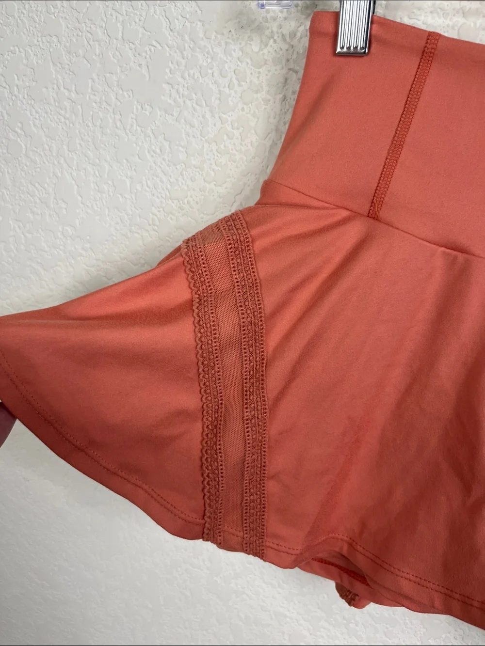 Free People FP Movement Pleats And Thank You Skort Peach Melon Ruffle Skirt